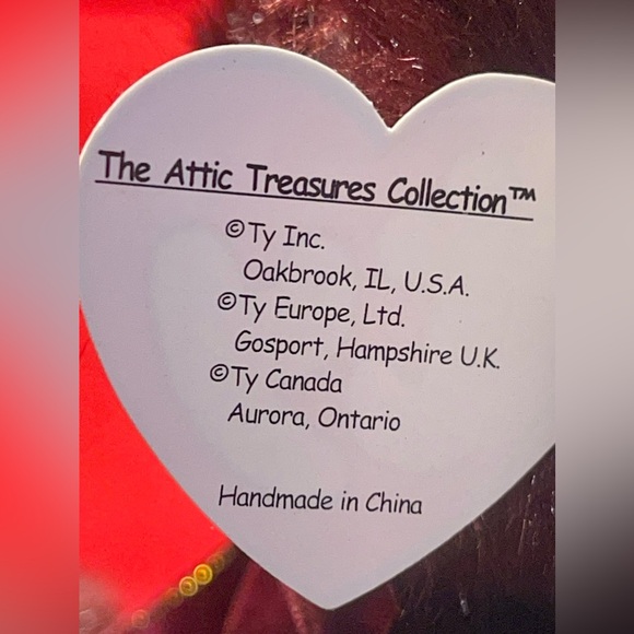 Ty Attic Treasures Beargundy the Bear. - Picture 6 of 10